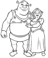 coloriage l ogre shrek et la princesse fiona